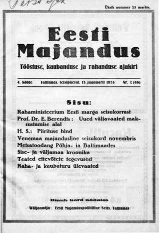 Eesti Majandus ; 2 1924-01-15