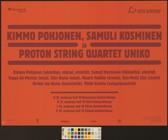 Kimmo Pohjonen, Samuli Kosminen ja Proton String Quartet Uniko