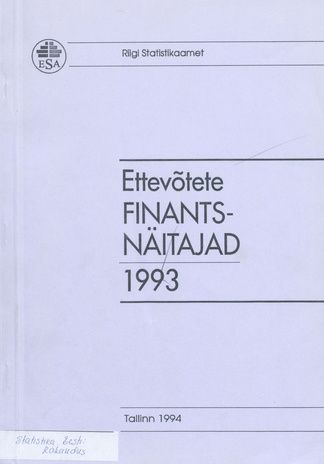 Ettevõtete finantsnäitajad 1993 ; 1994