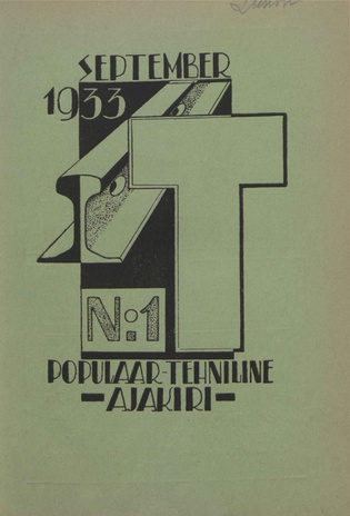 T : Populaar-tehniline ajakiri ; 1 1933-09