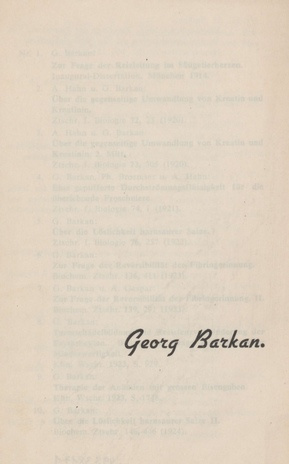 Georg Barkan : [bibliograafia]