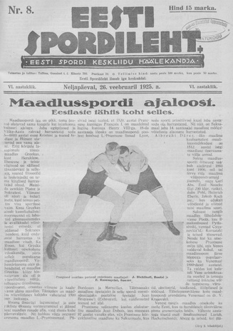 Eesti Spordileht ; 8 1925-02-26