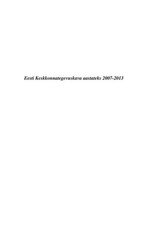 Eesti keskkonnategevuskava aastateks 2007-2013