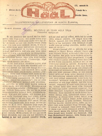 Hääl : kunsti, teaduse ja belletristika kuukiri ; 19-22 1935-12-07