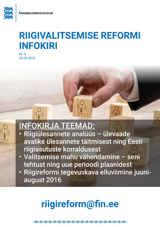 Riigivalitsemise reformi infokiri ; Nr. 5 (23.09.2016)