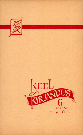 Keel ja Kirjandus ; 6 1962-06