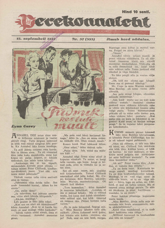 Perekonnaleht : mitmesuguse sisuga ajaviiteajakiri ; 37 (353) 1937-09-15