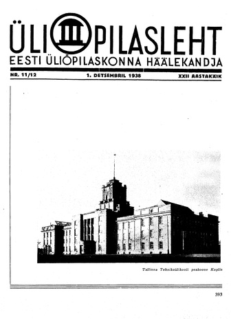 Üliõpilasleht ; 11-12 1938