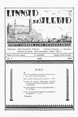 Linnad ja Alevid ; 3 1933-07