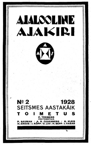 Ajalooline Ajakiri ; 2 1928