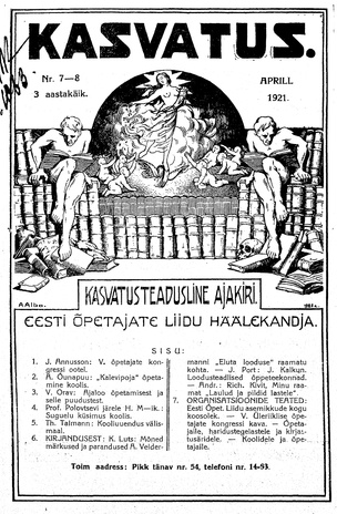 Kasvatus ; 7-8 1921-04