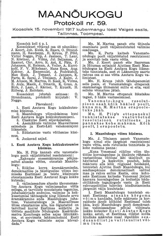 Maanõukogu protokoll nr.59 (15. november 1917)