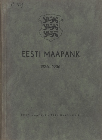 Eesti Maapank : 1926-1936