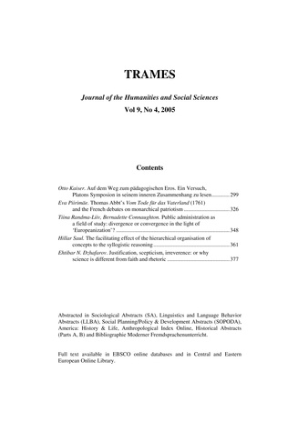 Trames ; 4 Vol 7 (59/54) 2005