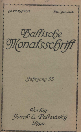 Baltische Monatsschrift ; 11/12 1913-11/12
