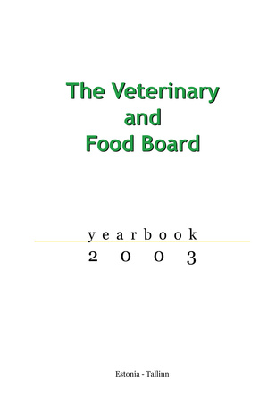 The Veterinary and Food Board : yearbook 2003