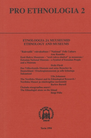 Etnoloogia ja muuseumid : [artiklite kogumik] = Ethnology and museums