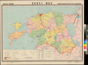 Eesti NSV : poliitilis-administratiivne kaart keskkoolile 