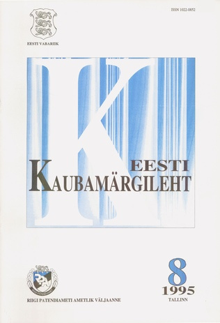 Eesti Kaubamärgileht ; 8 1995-08
