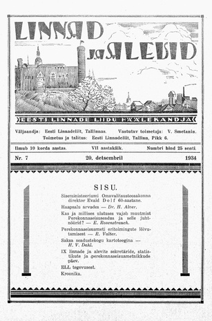 Linnad ja Alevid ; 7 1934-12-20