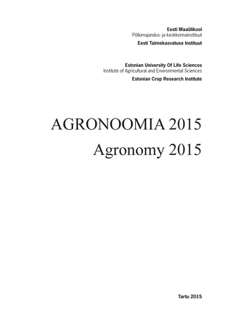 Agronoomia 2015 = Agronomy 2015
