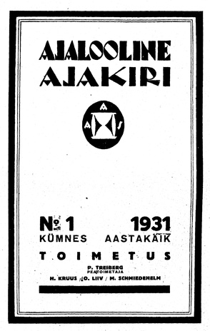 Ajalooline Ajakiri ; 1 1931
