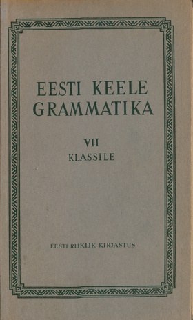 Eesti keele grammatika VII klassile