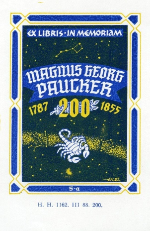 Ex libris in memoriam Magnus Georg Paucker 200