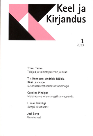 Keel ja Kirjandus ; 1 2013-01