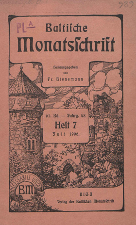 Baltische Monatsschrift ; 7 1906-07
