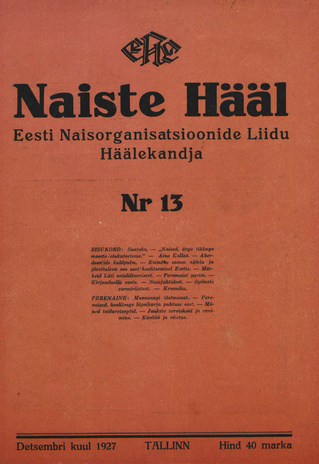Naiste Hääl ; 13 1927-12