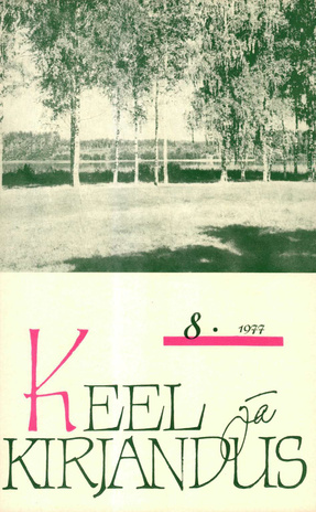 Keel ja Kirjandus ; 8 1977-08