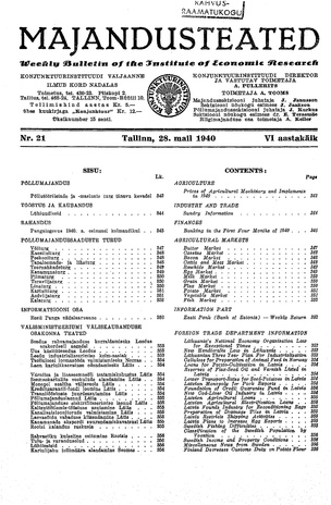 Majandusteated ; 21 1940-05-28