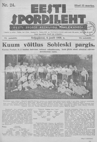 Eesti Spordileht ; 24 1926-07-08