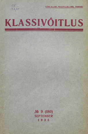 Klassivõitlus ; 9 (180) 1935-09