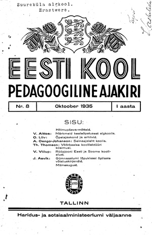 Eesti Kool ; 8 1935-10