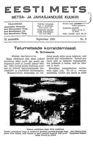 Eesti Mets ; 9 1931