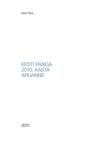 Eesti Panga 2010 aasta aruanne