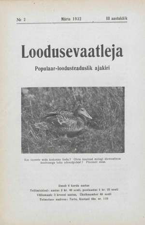 Loodusevaatleja : populaar-loodusteaduslik ajakiri ; 2 1932-03