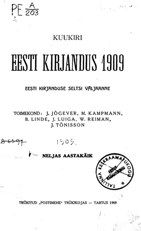 Eesti Kirjandus ; 4 1909