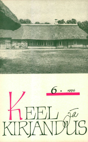 Keel ja Kirjandus ; 6 1976-06