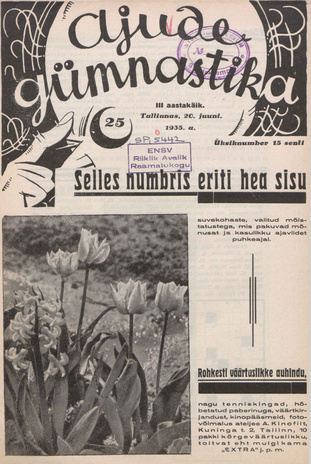 Ajude Gümnastika : ristsõnamõistatuste ajakiri ; 25 1935-06-20