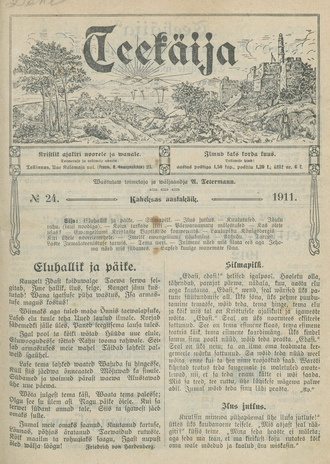Teekäija : Eesti Baptisti Koguduse Ühenduse häälekandja ; 24 1911