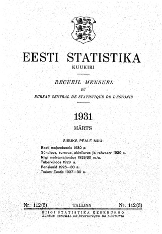 Eesti Statistika : kuukiri ; 112 (3) 1931-03