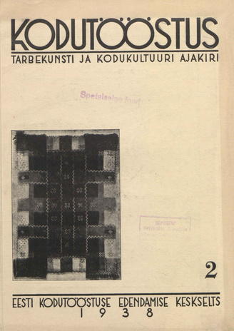 Kodutööstus : tarbekunsti ja kodukultuuri ajakiri ; 2 1938-05-24