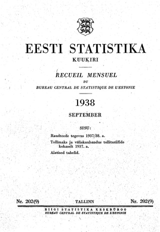 Eesti Statistika : kuukiri ; 202 (9) 1938-09