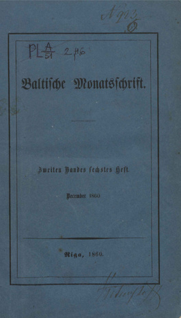 Baltische Monatsschrift ; 6 1860-12
