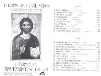 Liturgia ja õhtuteenistuse laulud : Liturgy and vigil songs