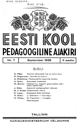 Eesti Kool ; 7 1936-09