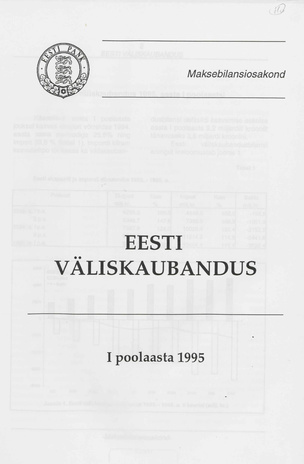 Eesti väliskaubandus ; I poolaasta 1995